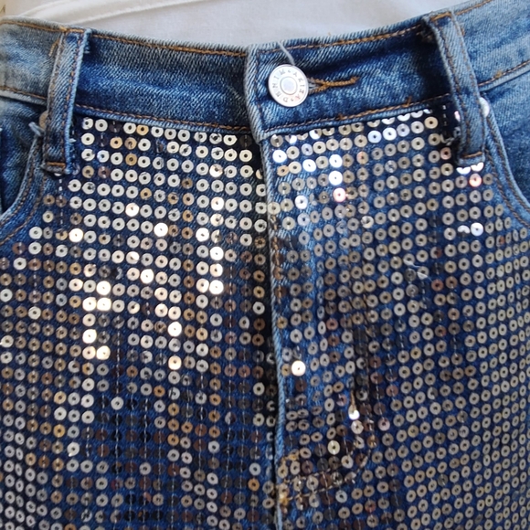 Akira "On Stage" Sequin Skinny Jeans - Picture 5 of 8